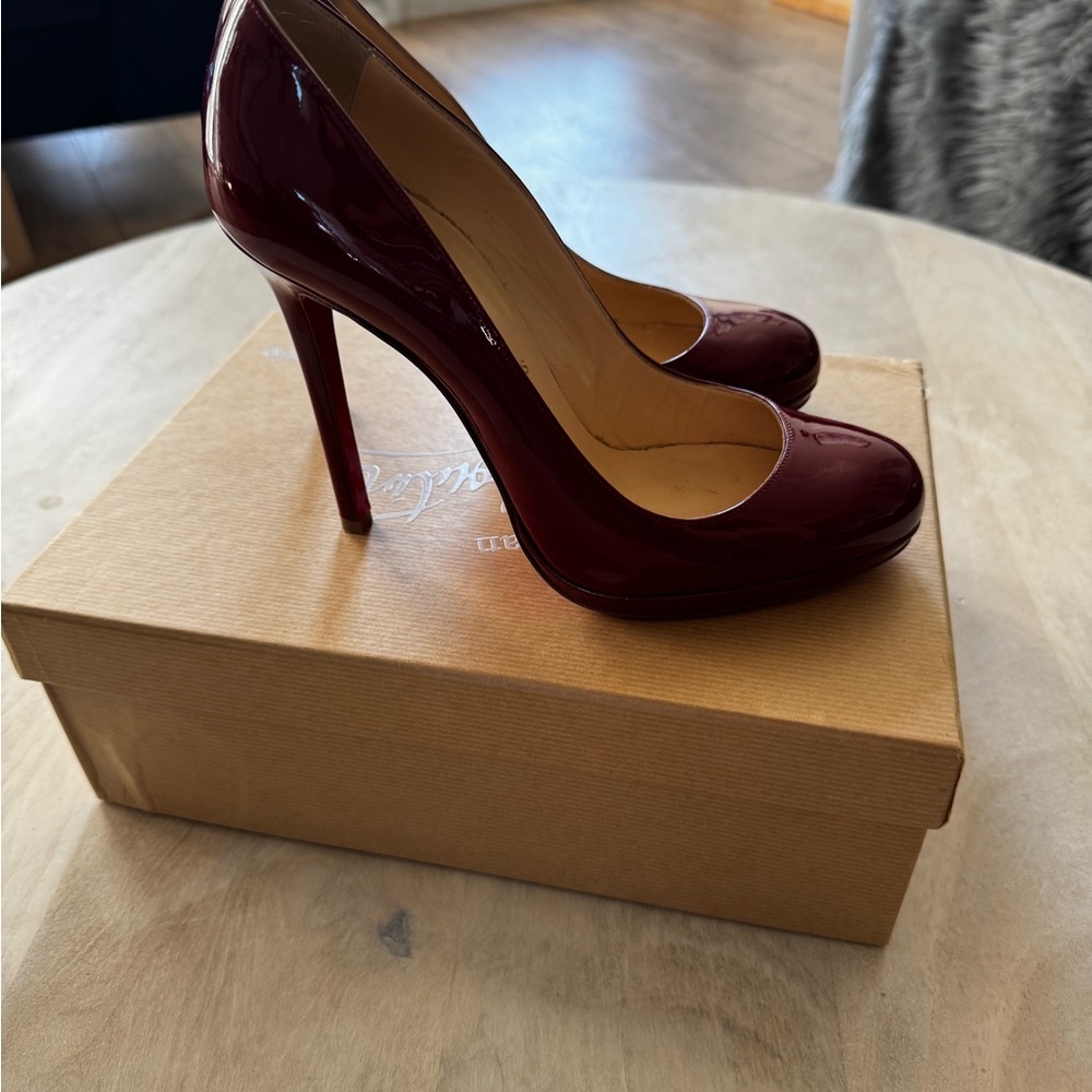 Christian Louboutin Neofilo 120 Patent Pumps Rouge 38.5 - Picture 4 of 11